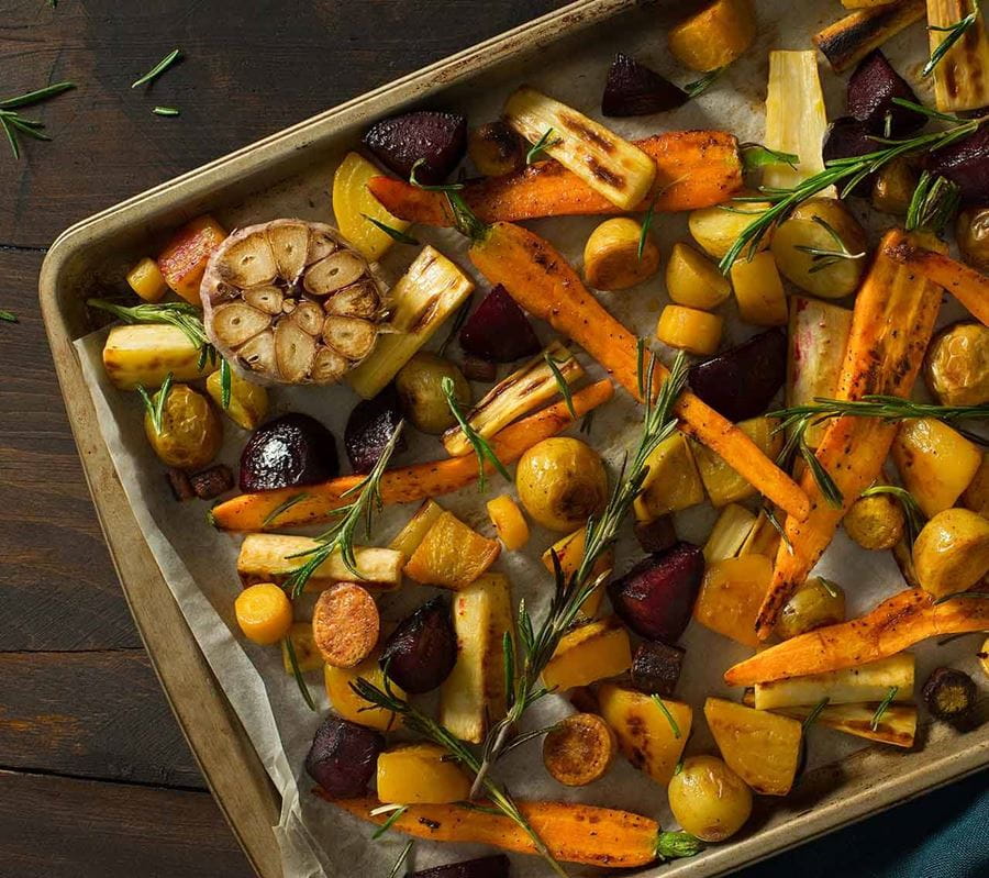 recipe image Roasted Root Vegetables with Garlic & Rosemary