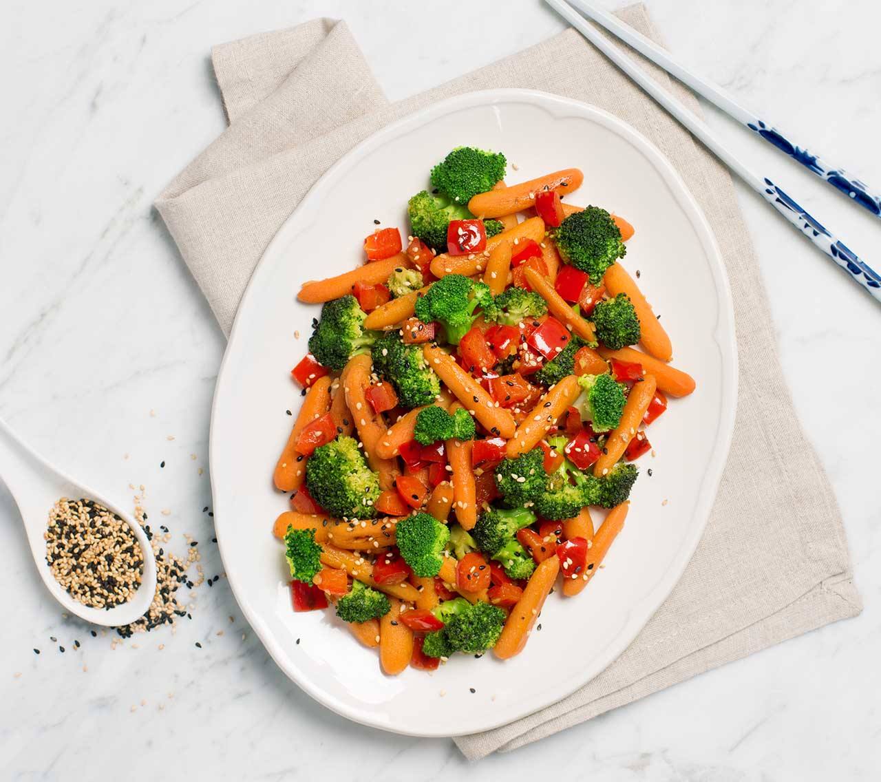 recipe image Sauté de légumes au gingembre et sésame