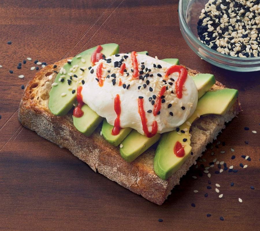 recipe image Avocado Toast with Poached Egg and Sesame Seeds