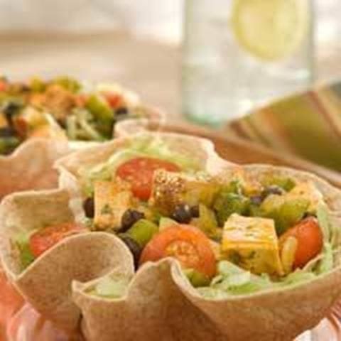 recipe image Blackened Chicken & Vegetable Tortilla Bowls