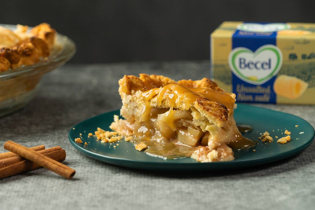 Plant-Based Salted Caramel Apple Pie| Becel