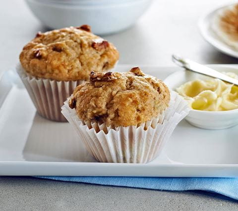 recipe image Muffins aux bananes et noix