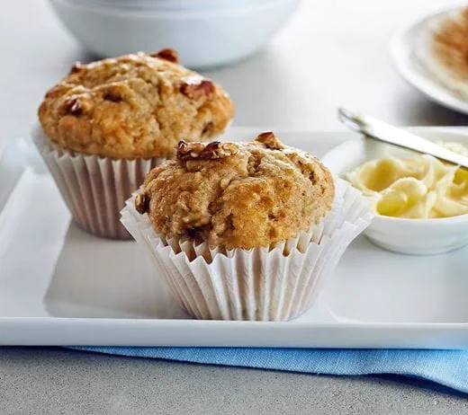 recipe image Muffins aux bananes et noix