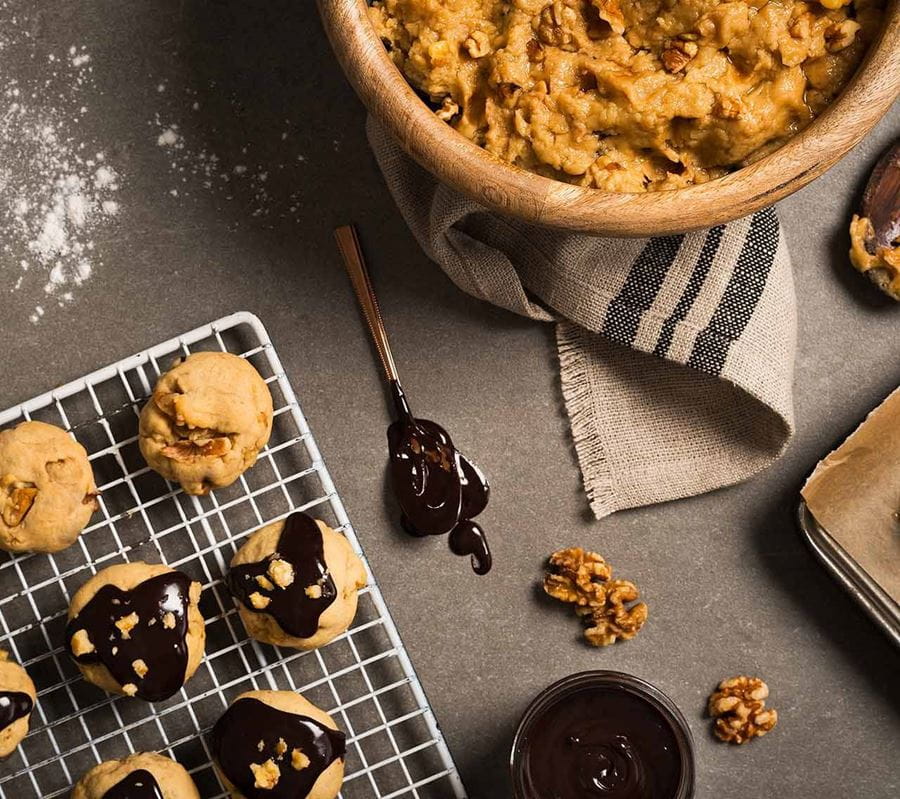 recipe image Skinny Ganache Walnut Cookies