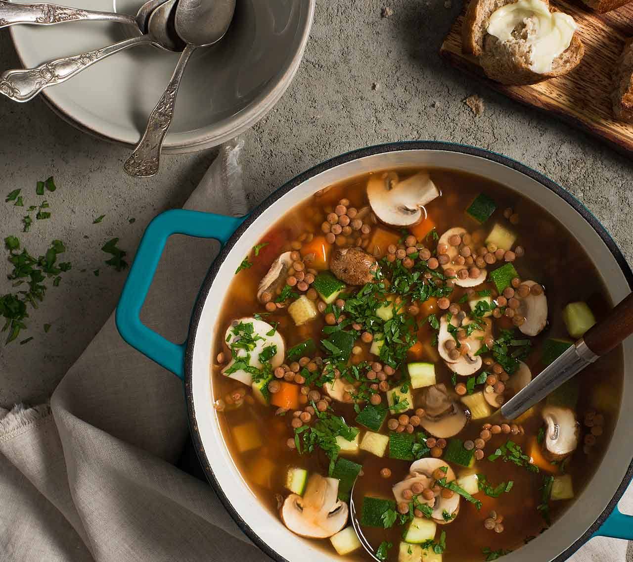 Ragout lentilles et champignons