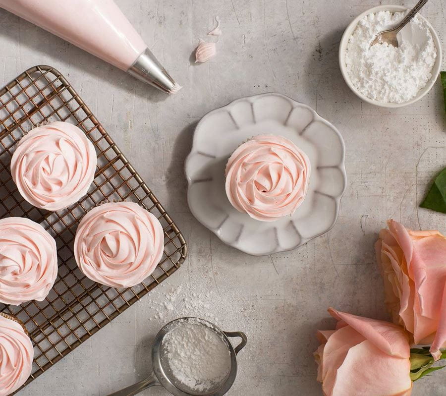 recipe image Quick and Easy Rose Cupcakes