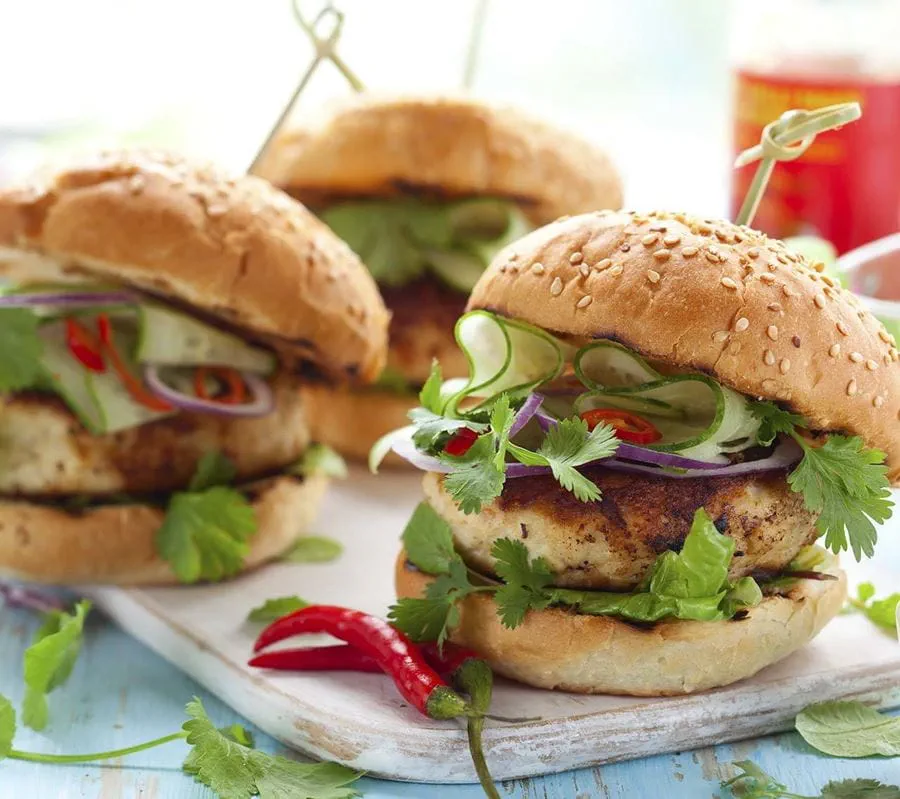 recipe image Burgers de dinde grillée à la thaï
