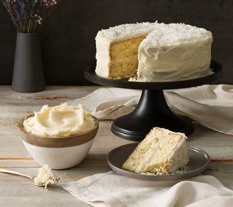 recipe image Coconut Cake with Coconut Cream Cheese Frosting