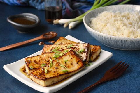 recipe image Tofu à la moutarde et à l’érable