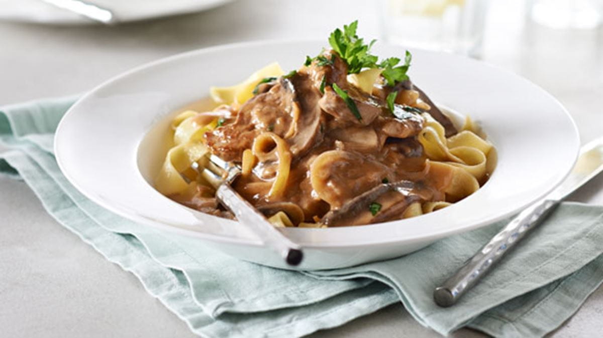 recipe image Pork Stroganoff with Wild Mushrooms