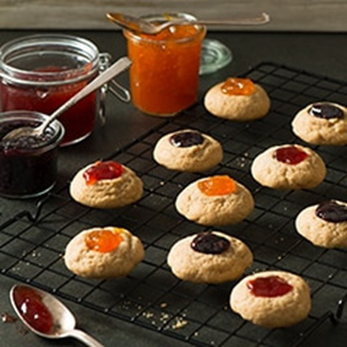 recipe image Raspberry Linzer Thumbprint Cookies