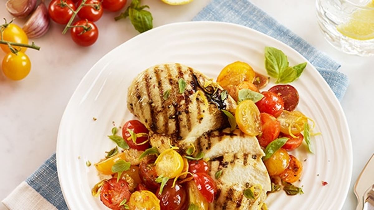 recipe image Poulet balsamique avec tomates cerises