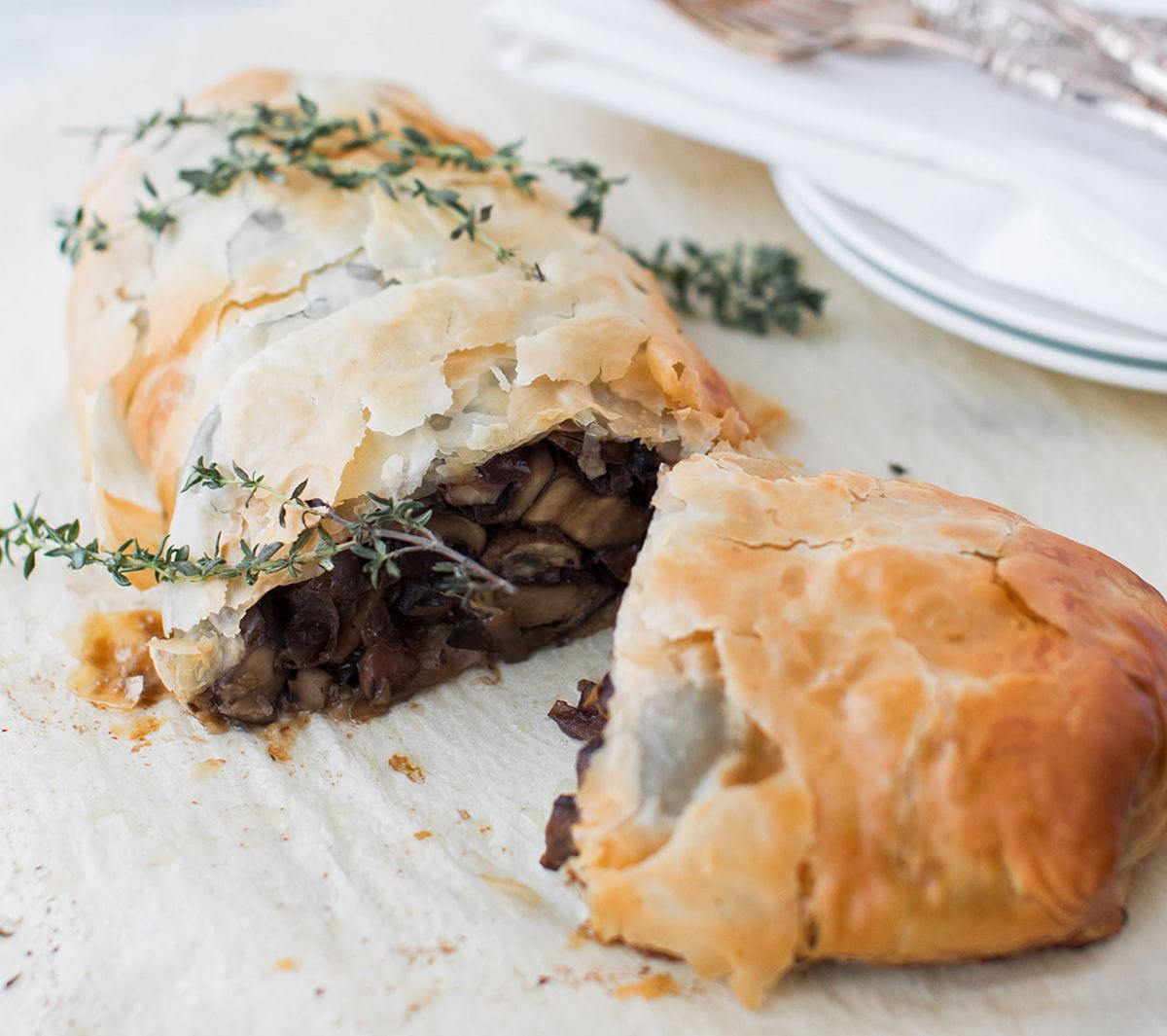 recipe image Feuilleté aux champignons végétalien style Wellington