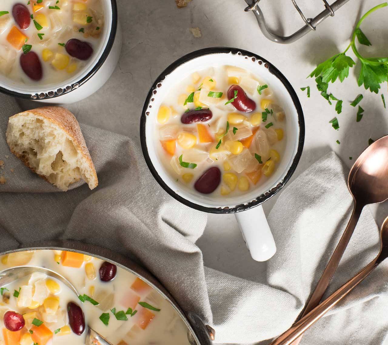 Bean & Corn Chowder| Becel