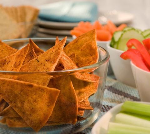 recipe image Baked Tortilla Chips with Chili Pepper Seasoning