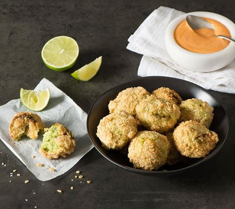 recipe image Crunchy Guacamole Bites with Salsa Rosa Dip