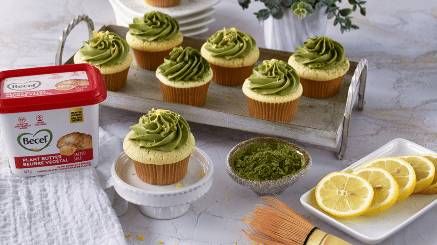 recipe image Lemon Cupcakes with Dairy Free Matcha Buttercream