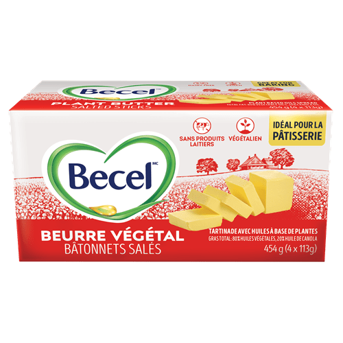 Product Page, BEURRE VÉGÉTAL SANS PRODUITS LAITIERS BECEL – BÂTONNETS SALÉS