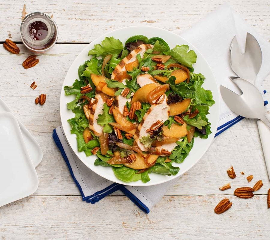 recipe image Salade de poulet grillé avec pommes caramélisées