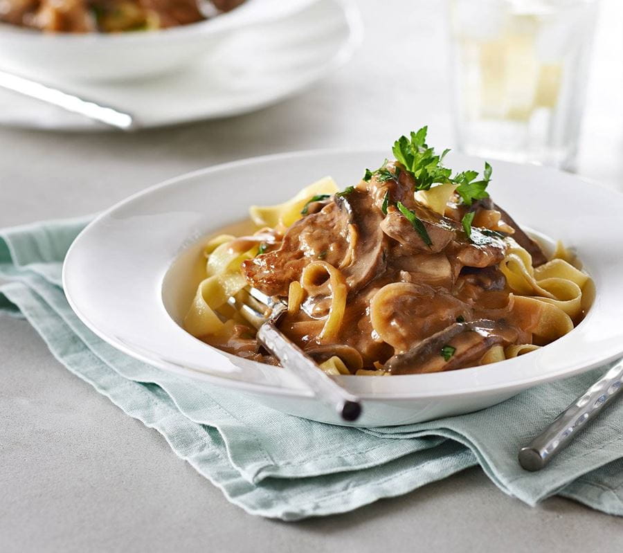 recipe image Porc Stroganoff aux champignons